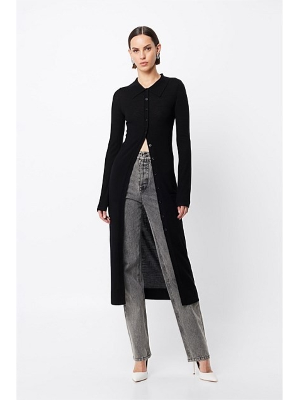 Mossman NWT Maine Longline Merino Cardigan US 2